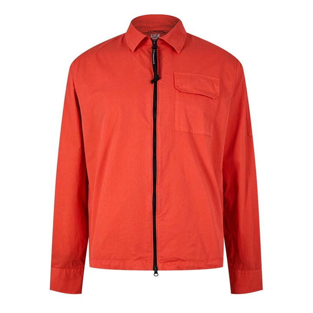 CP Company Men's Full-Zip Overshirt - Red